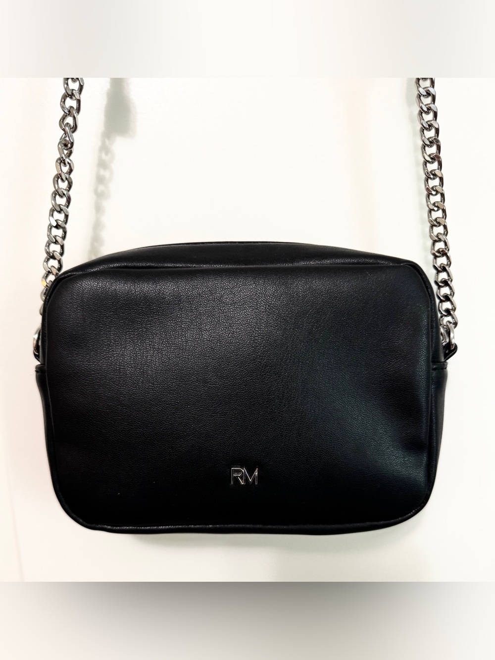 Rebecca Minkoff Quilted Studded Camera Crossbody Bag Black Silver Hardware - Picture 8 of 10